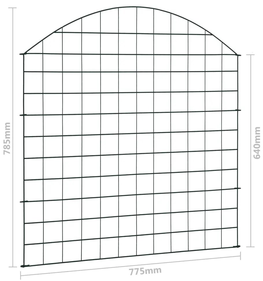 Conj. painéis de vedação arqueados p/ jardim 77,5x78,5 cm verde