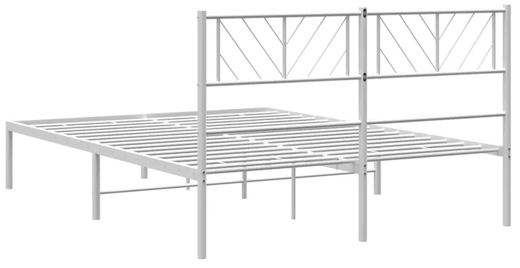 Estrutura de cama com cabeceira 150x200 cm metal branco