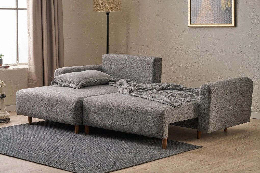 Sofá-Cama de Canto Mane – Cinzento – 246x85x160 cm