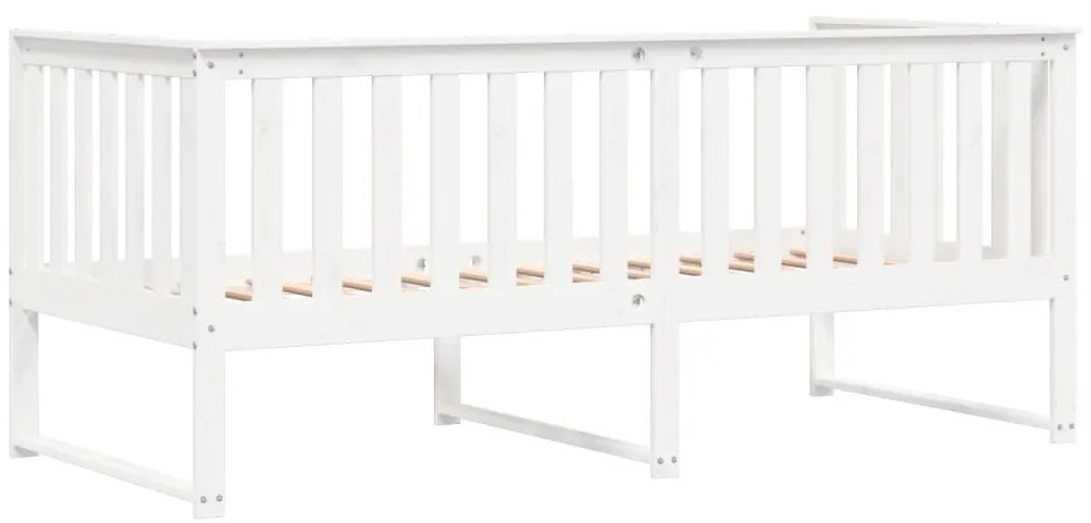 Sofá-cama sem colchão 90x200 cm madeira de pinho maciça branco