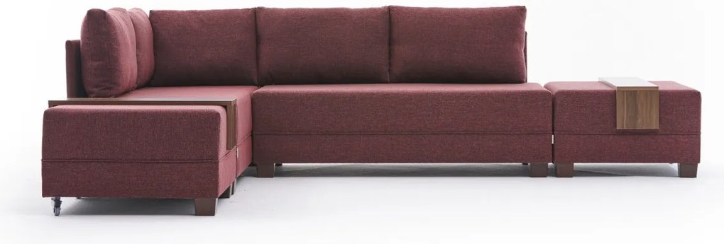 Sofá-Cama de Canto Fly – Vermelho Claret – 210x80x280 cm