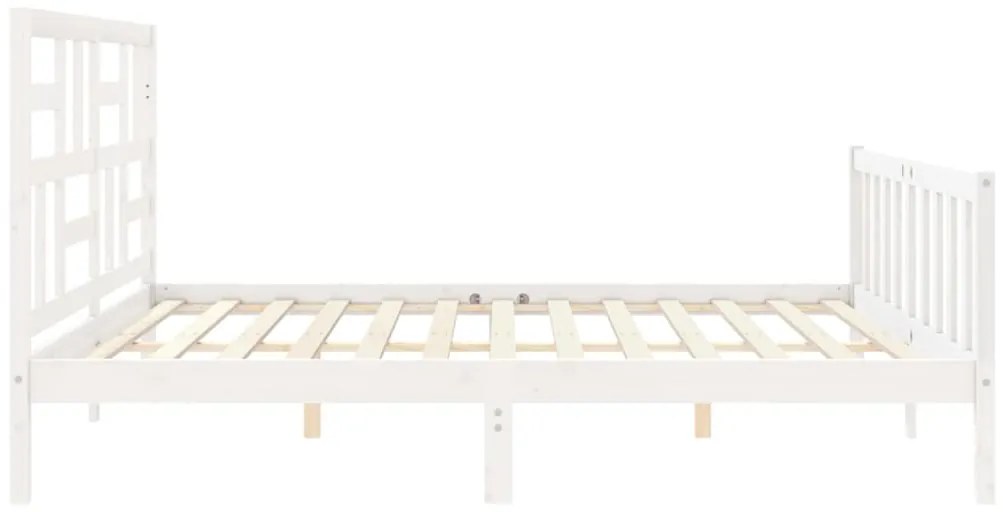 Cama sem colchão 200x200 cm madeira de pinho maciça branco