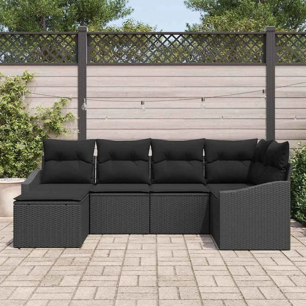 Conjunto de Jantar para Jardim com 6 Peças e Almofadas em Rattan Sinté