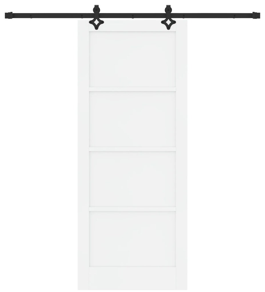 Porta Deslizante vidaXL com Conjunto de Ferragens Brancas 86x211 cm Ma