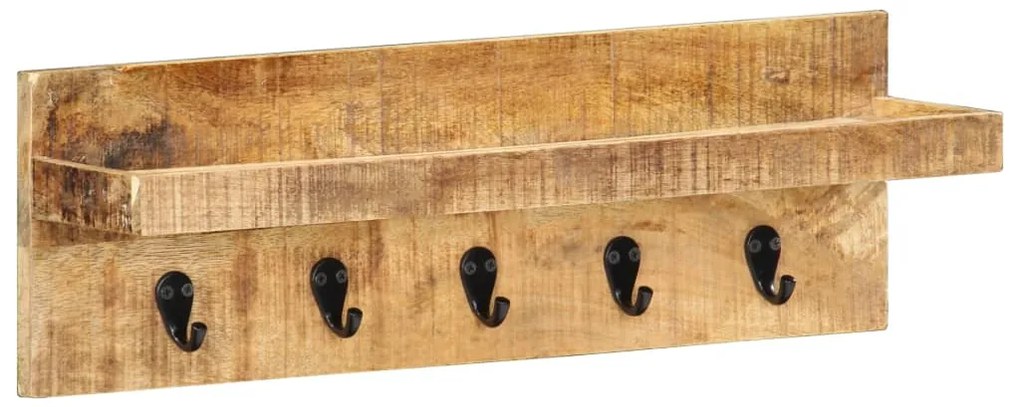 Cabide de parede 60x15x20 cm madeira de mangueira áspera maciça