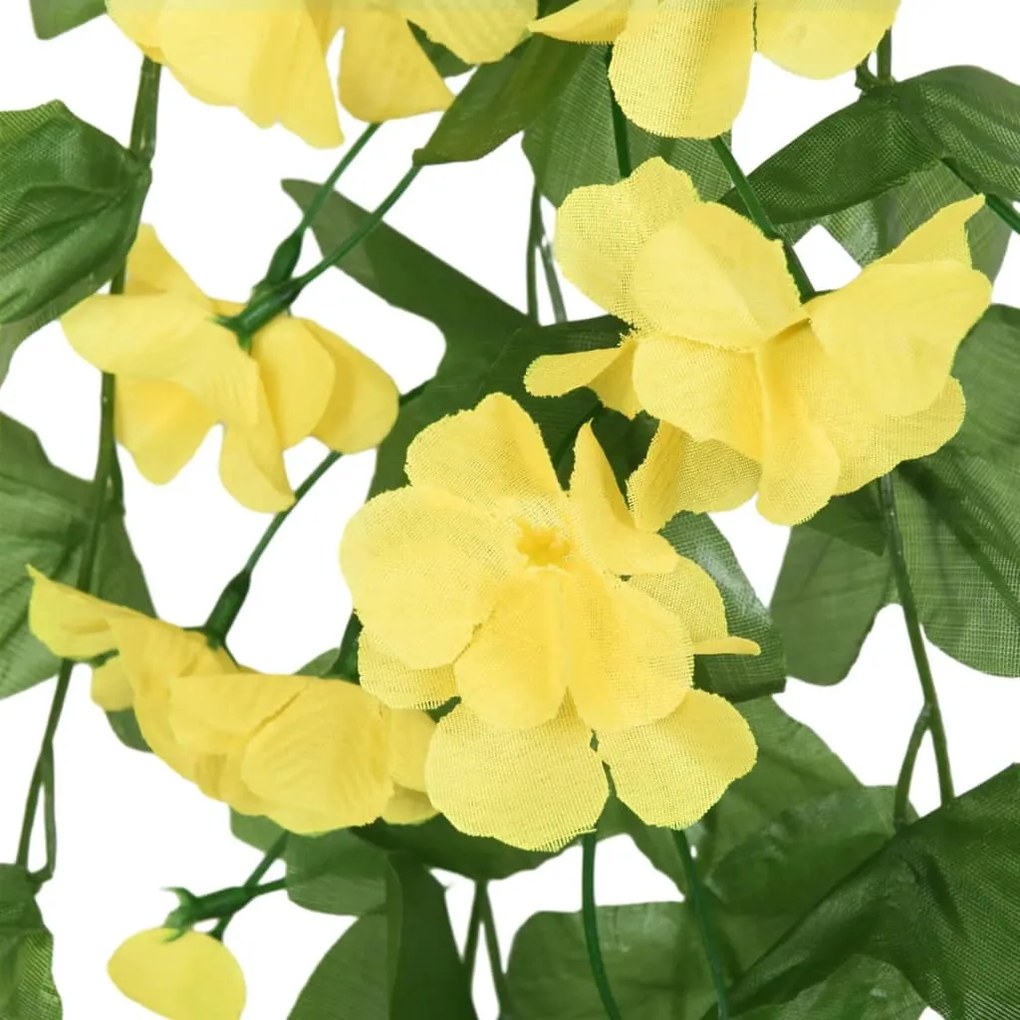 Grinaldas de flores de Natal 3 pcs 85 cm amarelo