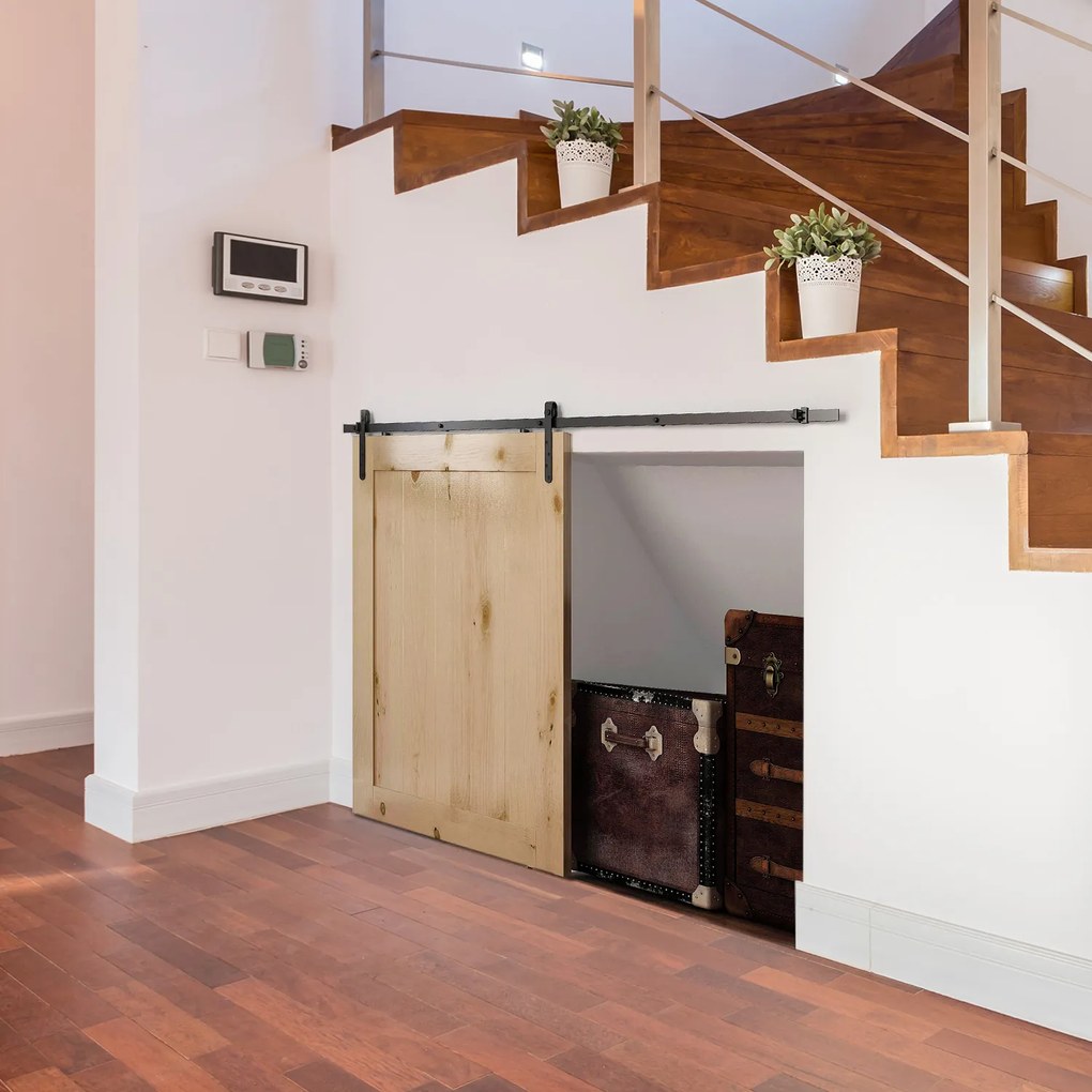 Kit de porta de correr com sistema de encaixe (MÓVEL NÃO INCLUIDO), com porta de 20-25 mm de espessura, largura máxima de 0,9 m e carga máxima de 20 k