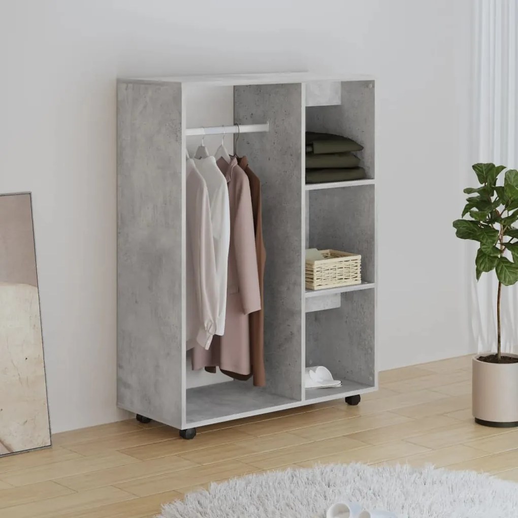 808517 vidaXL Roupeiro 80x40x110 cm contraplacado cinzento cimento