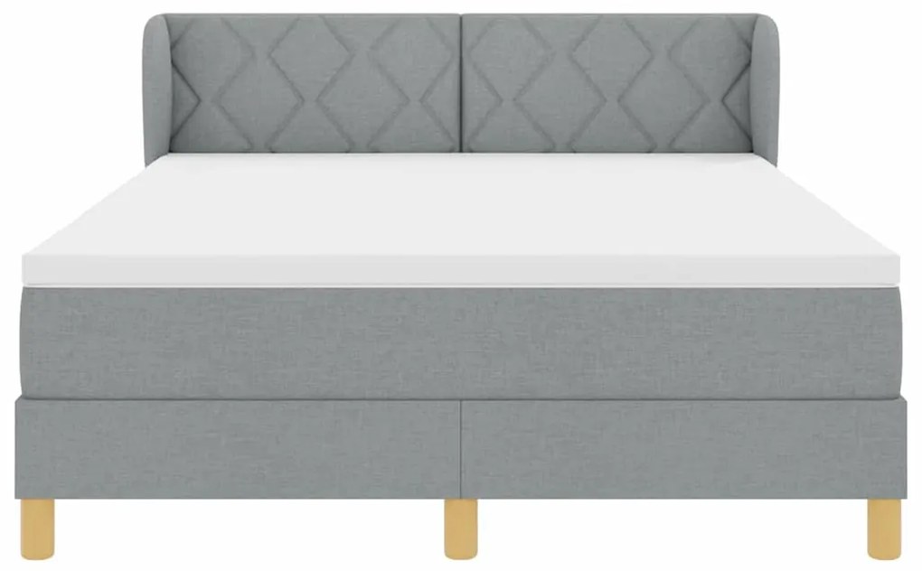 Cama Box com Colchão vidaXL Cinza Claro 160x200 cm Tecido