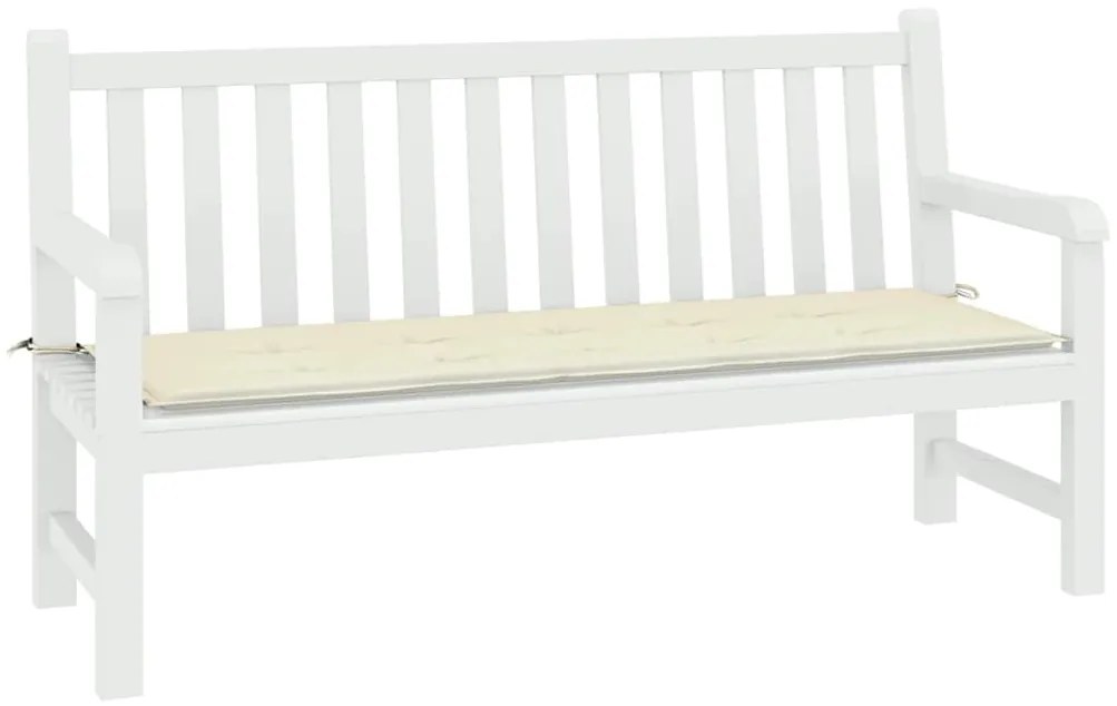 Almofadão p/ banco de jardim 200x50x4 cm tecido oxford creme