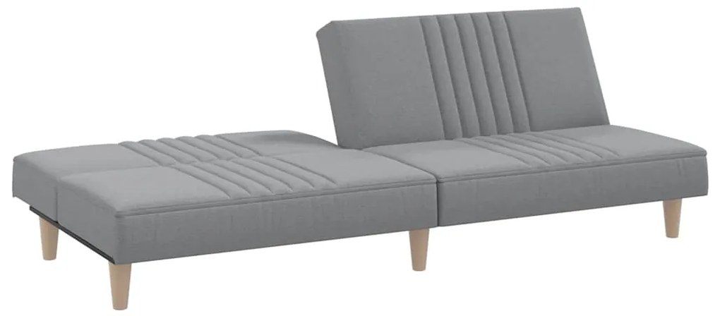 Sofá-cama tecido cinzento-claro