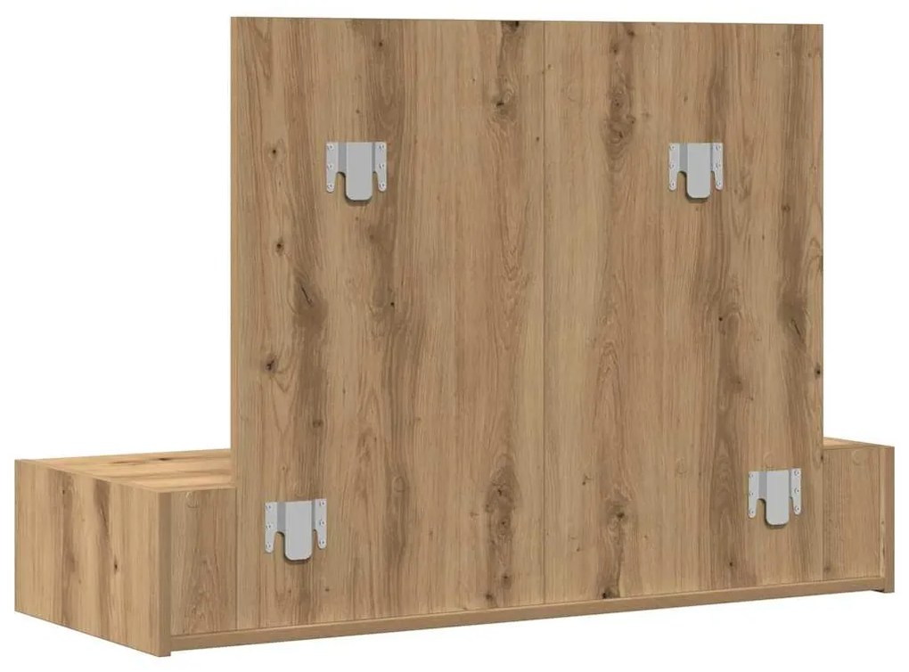 Mesa de Maquilhagem Suspensa em Carvalho Artesanal 100x40x70 cm