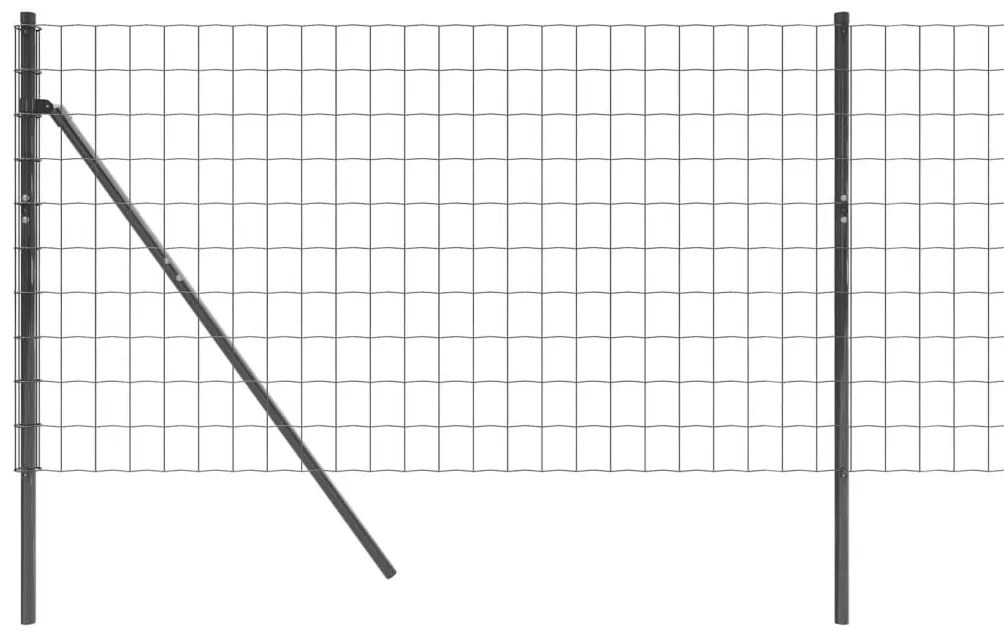 Cerca de malha de arame 0,8x25 m aço galvanizado antracite