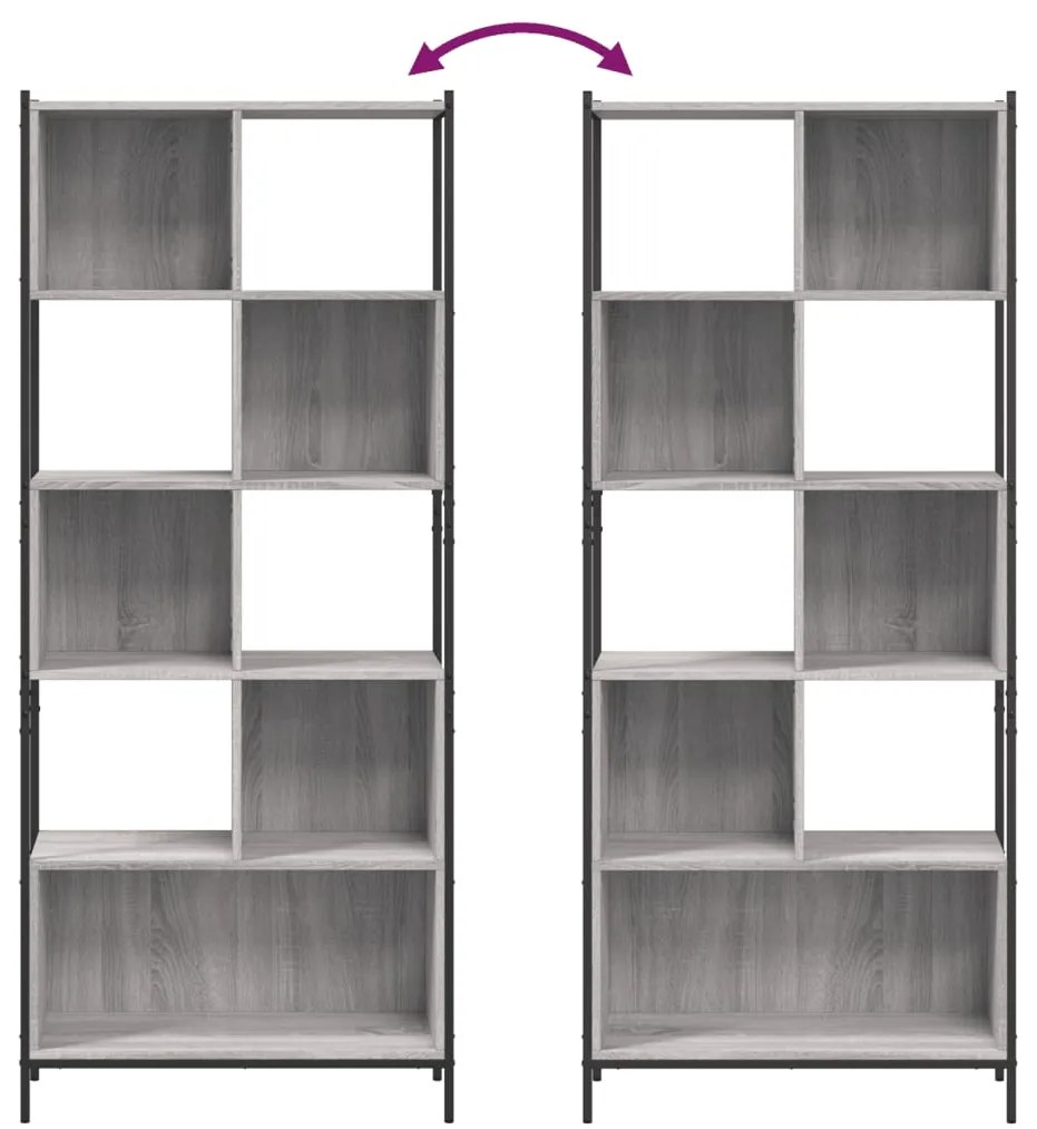 Estante 72x28x172 cm derivados de madeira cinzento sonoma