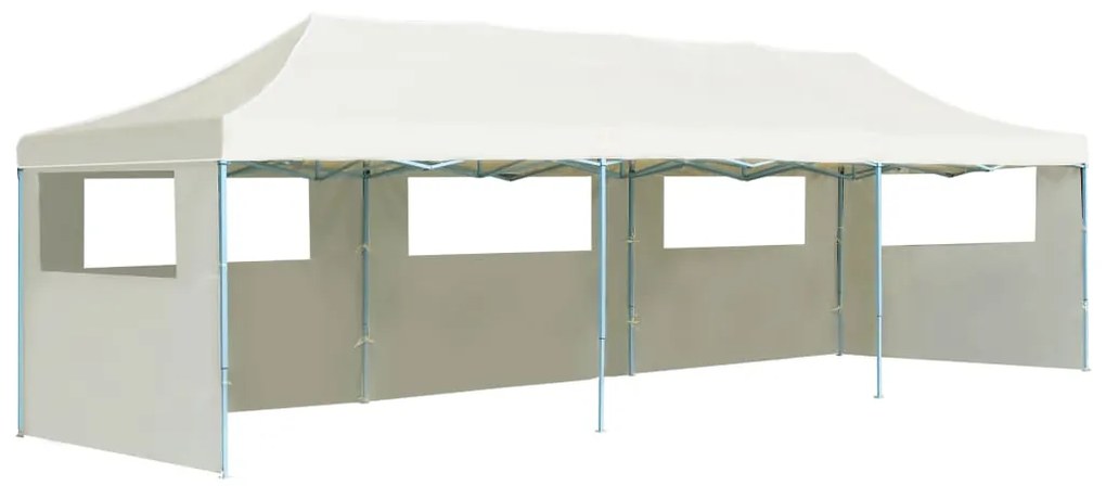 vidaXL Tenda para festas pop-up dobrável c/ 5 paredes 3x9 m creme