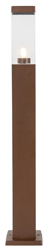 Candeeiro de poste exterior moderno castanho ferrugem 80 cm - Malios