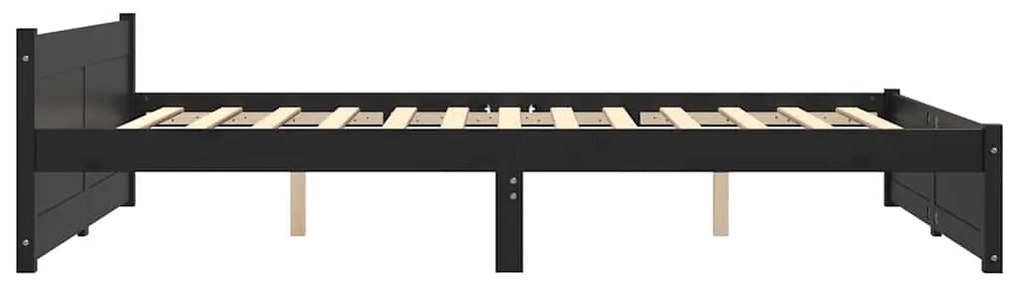 Estrutura de cama 140x190 cm madeira maciça preto