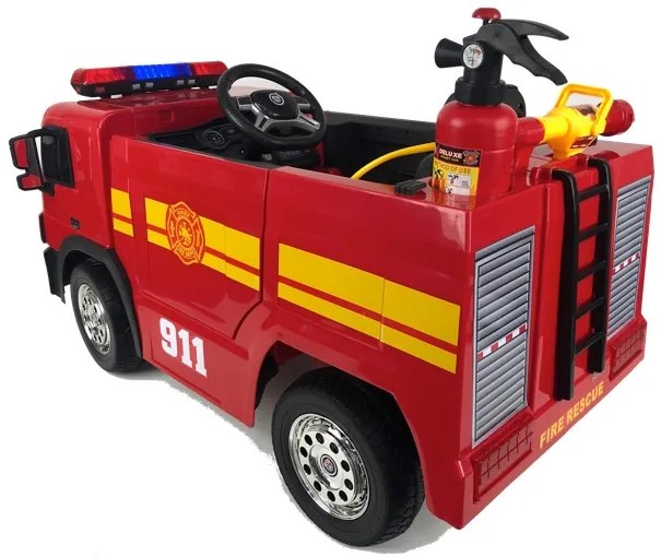 Camião de bombeiros Carro elétrico para crianças 12v, módulo de música Vermelho