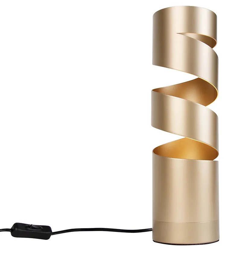 Moderne tafellamp taupe met goud - Stream Moderno