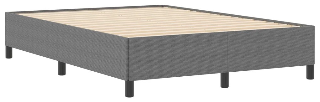 Estrutura de Cama vidaXL Cinza Claro 140x190 cm Tecido de Corduroy