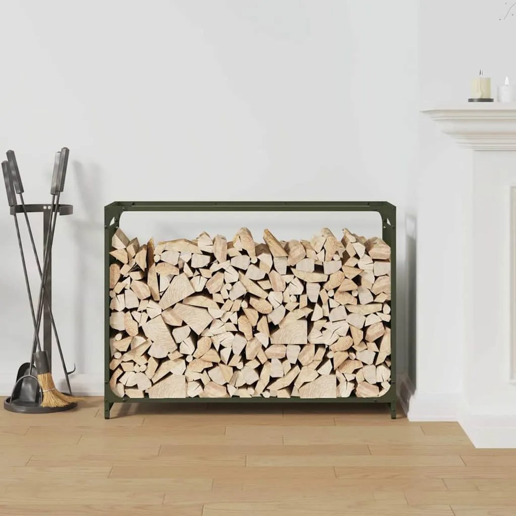 Suporte para lenha aço laminado a frio verde azeitona