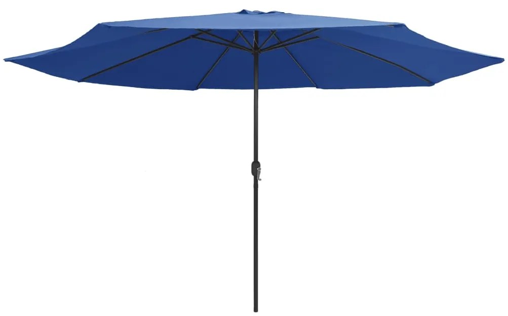 Guarda-sol de jardim com poste de metal 390 cm azul-ciano