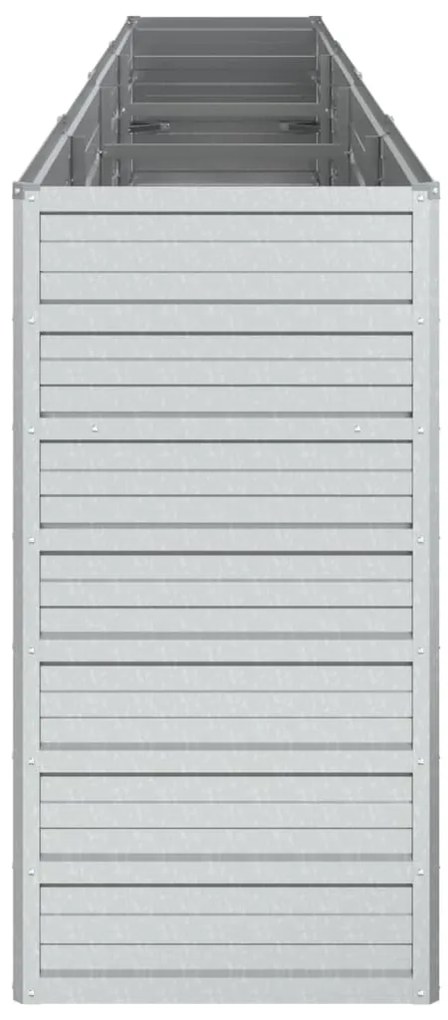 Canteiro elevado de jardim 320x40x77cm aço galvanizado prateado