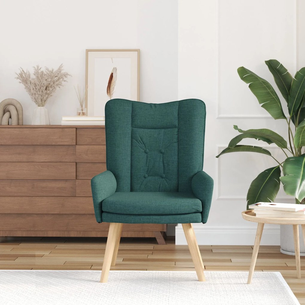 Cadeira Relaxante vidaXL Verde Escuro em Tecido