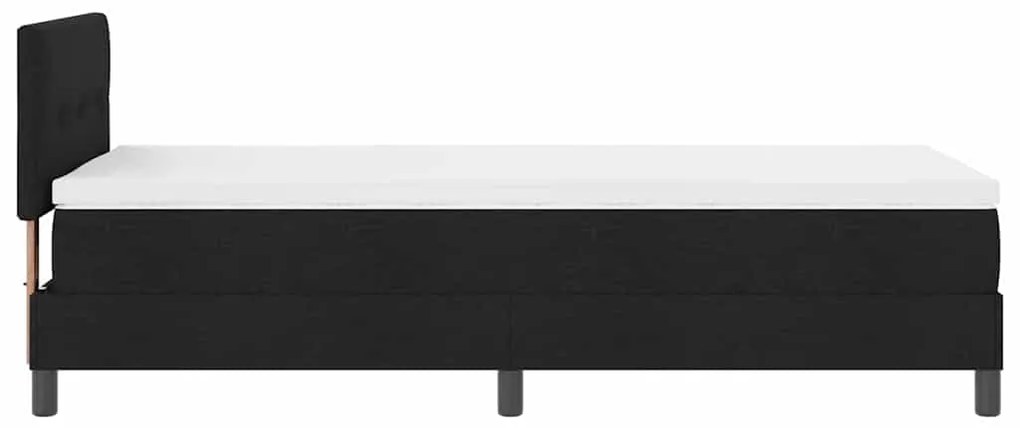Cama Box com Colchão e LED Preto 90x200 cm Tecido