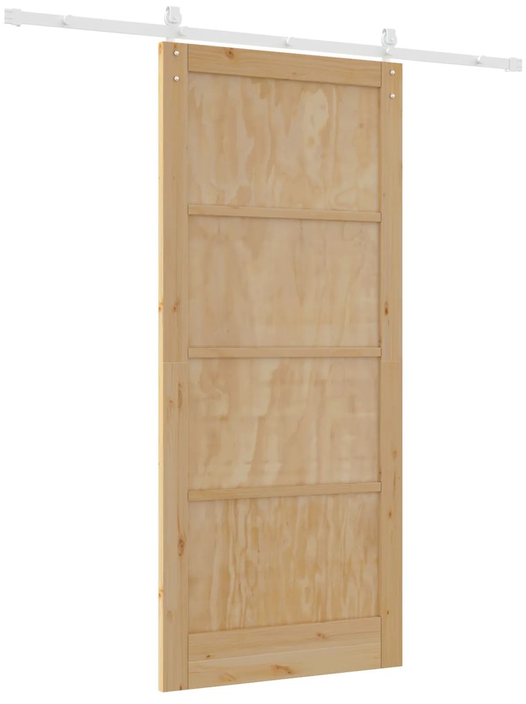 Porta Deslizante com Conjunto de Hardware 93x211 cm Madeira Sólida de