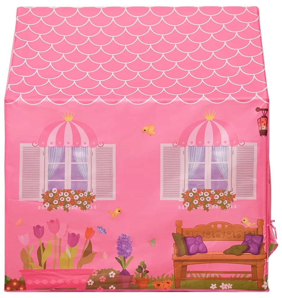 Tenda de brincar infantil com 250 bolas 69x94x104 cm rosa