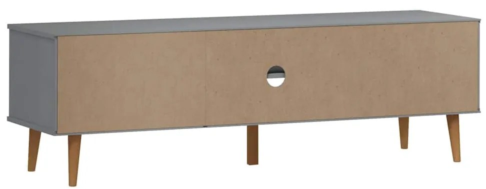 Móvel de TV MOLDE 158x40x49 cm pinho maciço cinzento