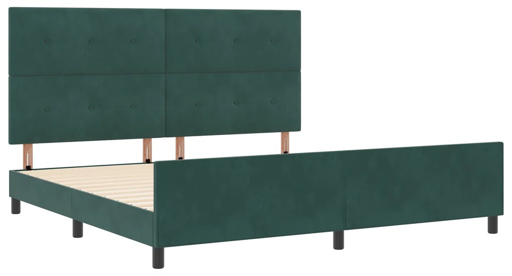 Estrutura de Cama vidaXL Verde Escuro 200x200 cm Veludo