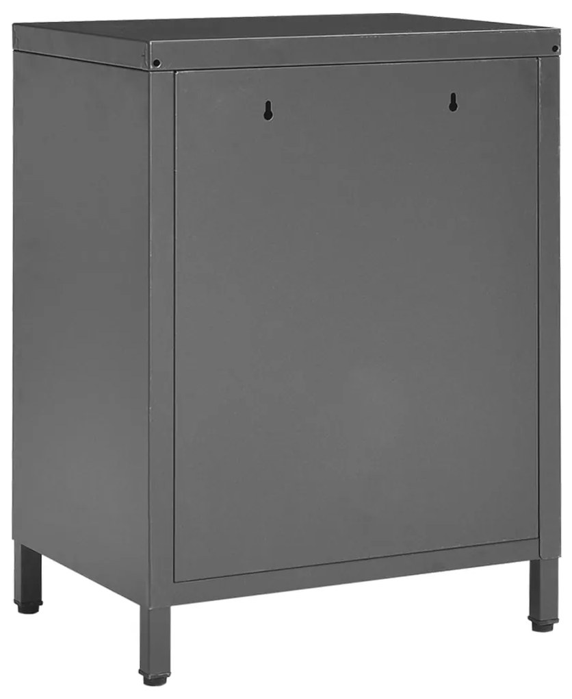 Mesa de cabeceira 40x30x54,5 cm vidro e aço antracite