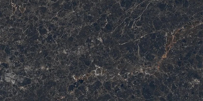 Mexen Slik Emperador Preta amostra de grés vidrado retificado G1, azulejo de piso e parede, alto brilho - TL207-01-S