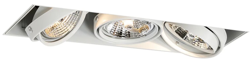Foco embutido branco GU10 AR70 sem moldura 3 luzes - Oneon Moderno
