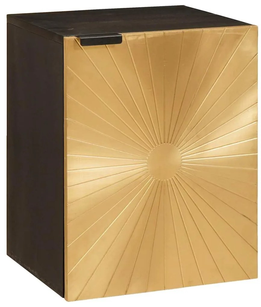 vidaXL Armário de Banheiro com prateleira Preto e Ouro 38 x 33 x 48 cm