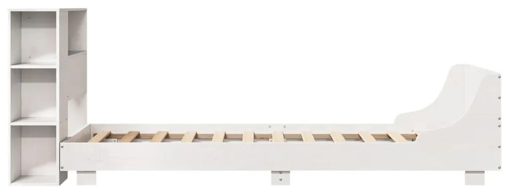 Cama sem colchão 75x190 cm madeira de pinho maciça branco