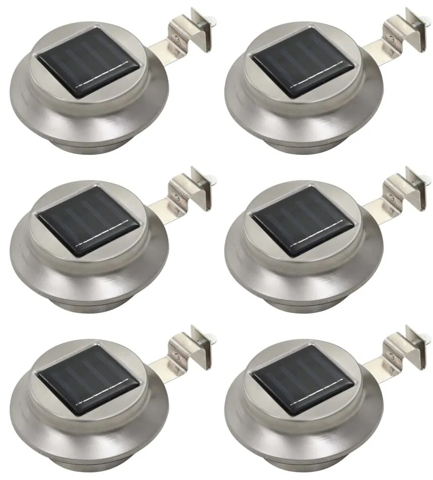 Candeeiro de exterior solar LED 6 pcs branco redondo 12 cm