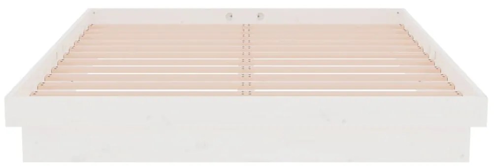 Estrutura de cama 140x190 cm madeira maciça branco