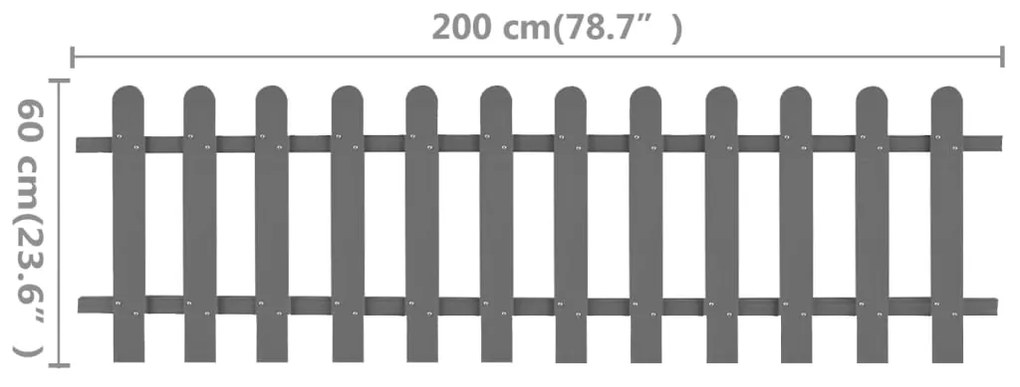 Cerca de estacas em WPC 200x60 cm