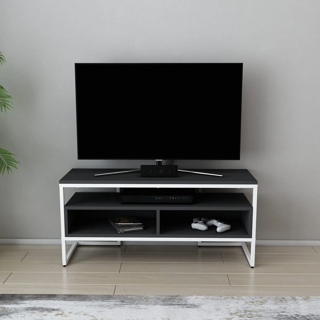 Móvel para TV Merrion – Branco e Antracite – 110 x 35 x 49,9 cm