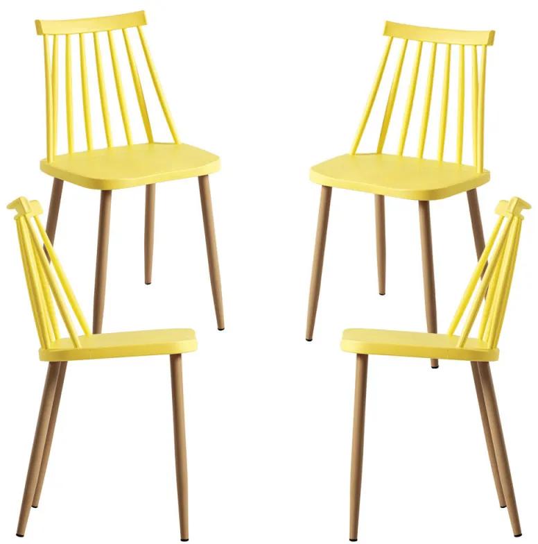 Pack 4 Cadeiras Bik - Amarelo