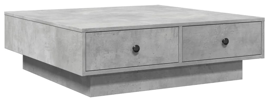 Mesa de centro 90x90x28 cm contraplacado cinzento cimento