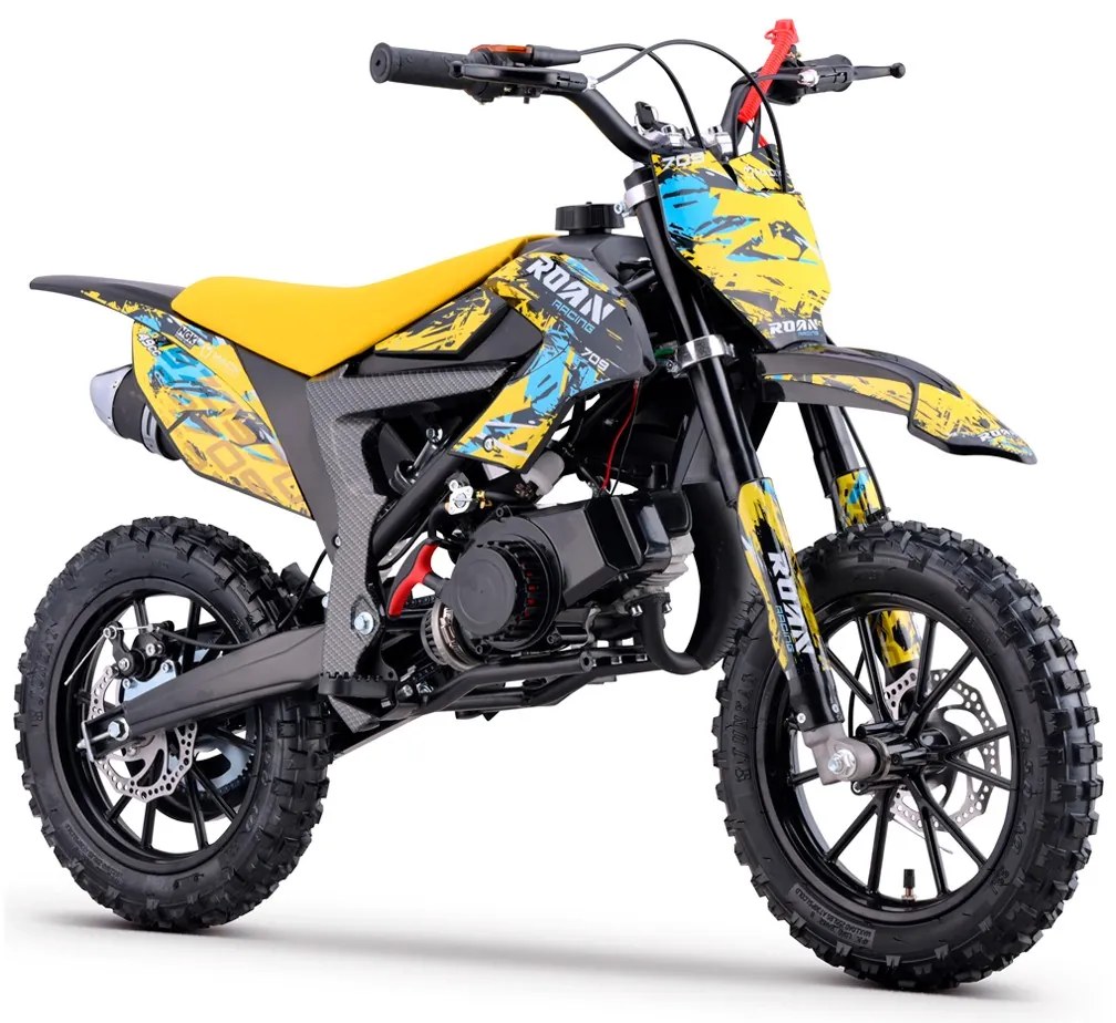 MINI MOTO PARA CRIANÇAS MiniCross Roan 709 gasolina 49cc 4.5CV AMARELA