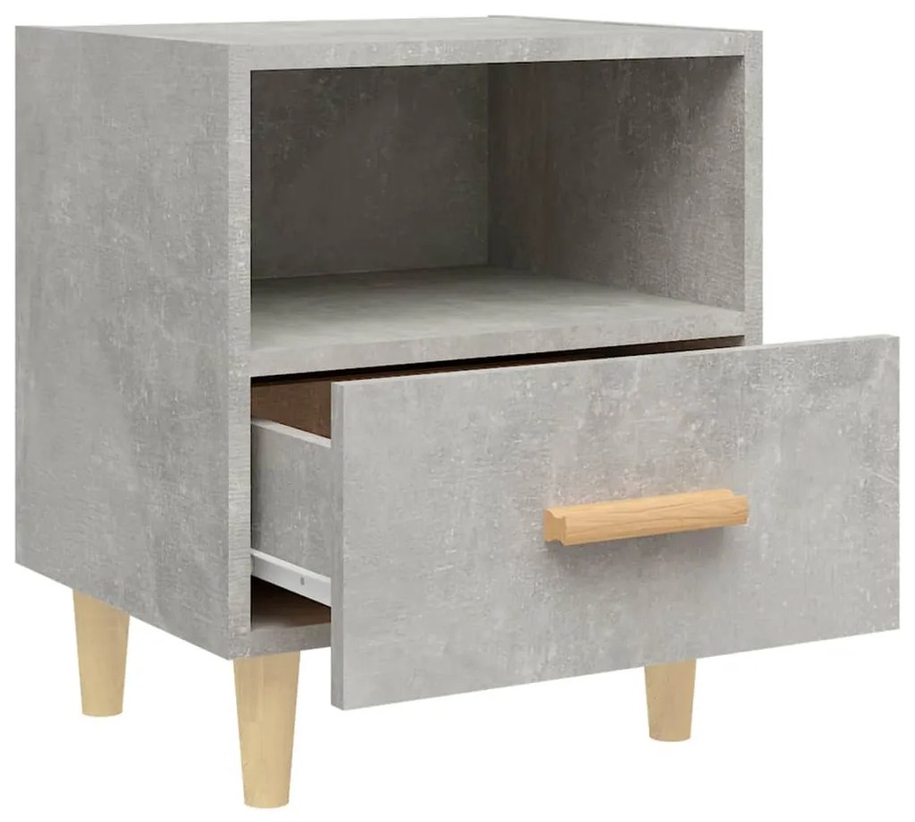 Mesas de cabeceira 2 pcs 40x35x47 cm cinzento cimento
