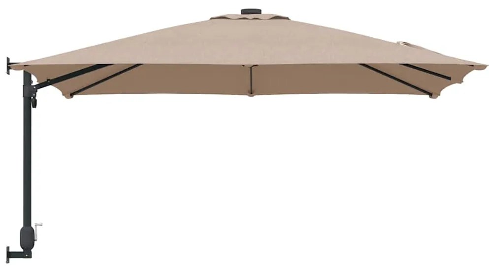 Guarda-sol de Jardim Montado na Parede Taupe 247 cm