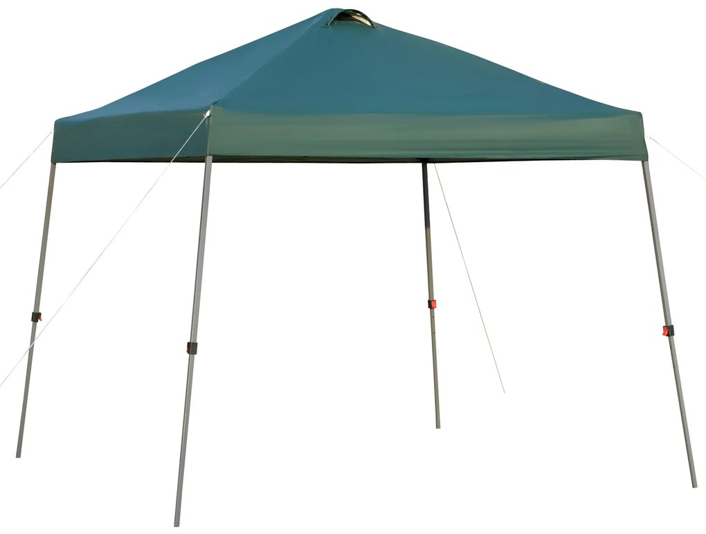 Tenda de jardim portátil dobrável de 3x3m com bolsa de transporte rodas de aço para Camping verde