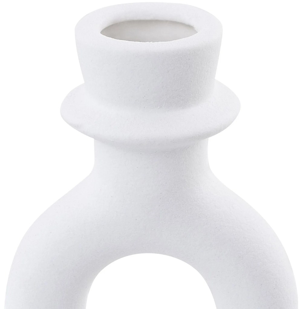 Castiçal em cerâmica branca 17 cm SPARTA Beliani