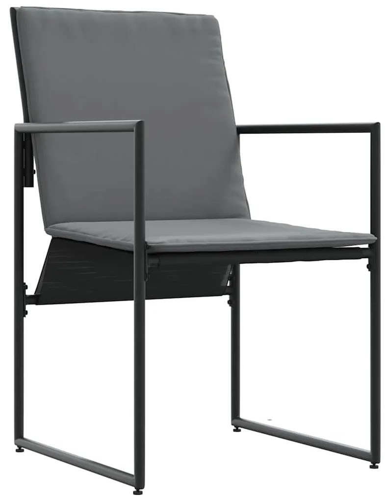Cadeiras de Jardim com Almofadas 4 pcs Preto Textilene
